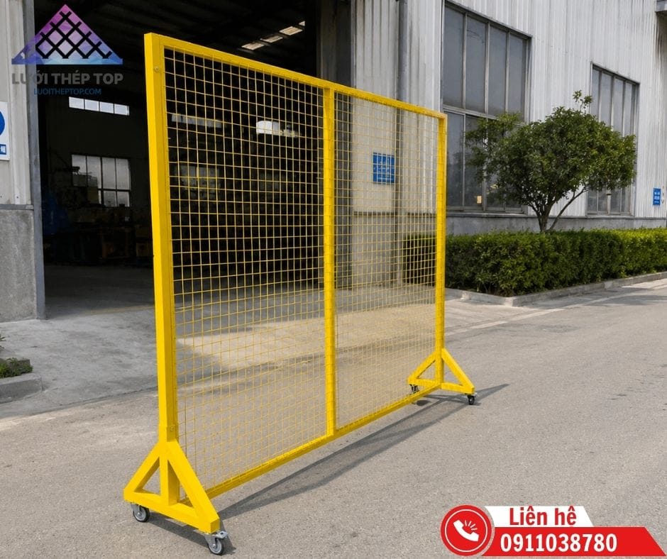 Hàng rào lưới thép hàn di động dùng phân khu nhà xưởng